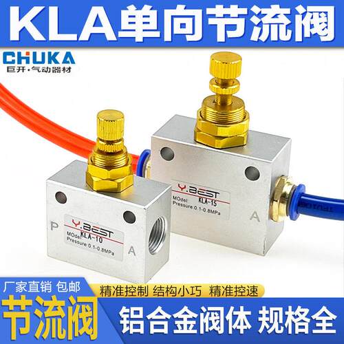 KLA-06/KLA08/KLA-10/KLA-15单向节流阀流量控制阀稳定灵敏-25-50