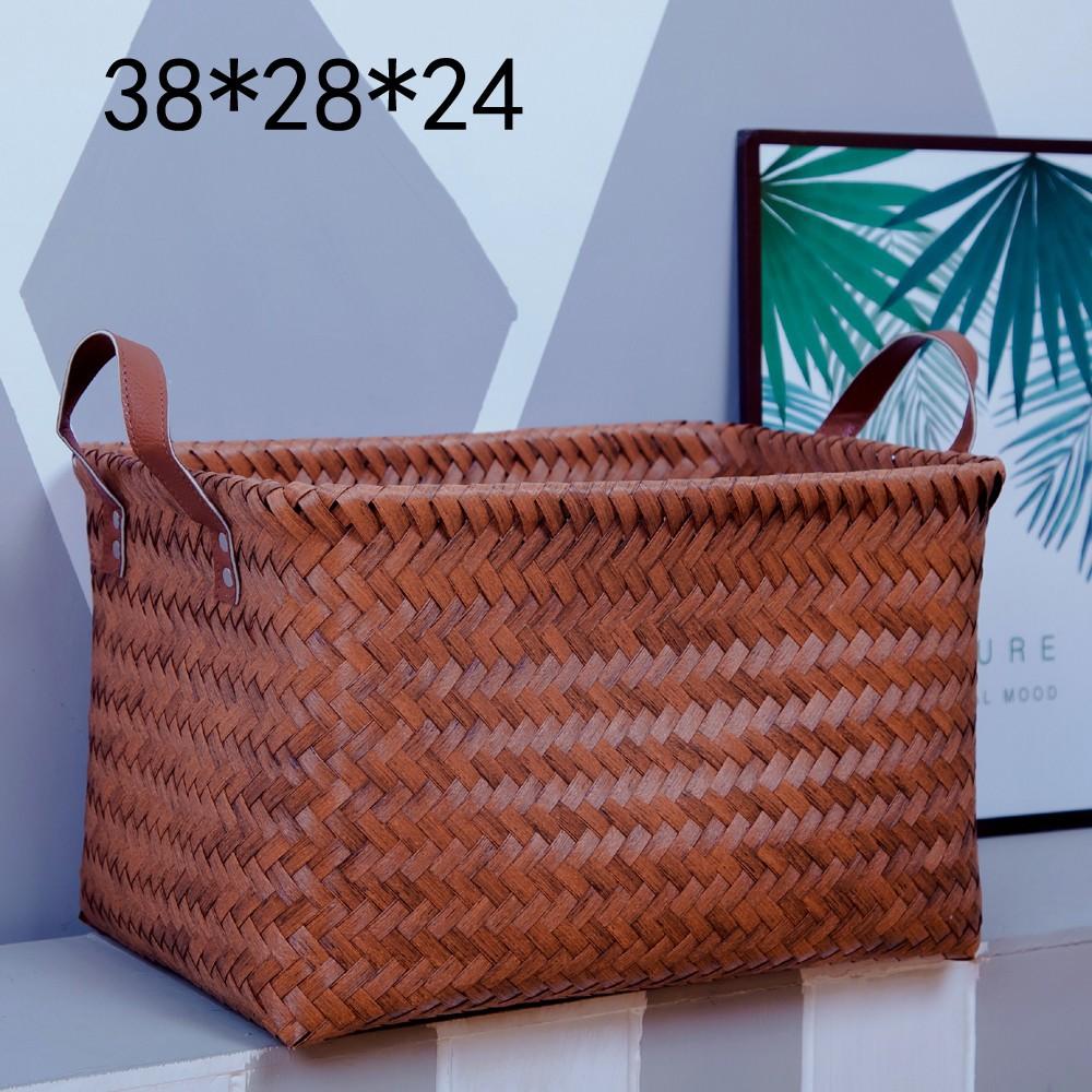 手工仿藤编脏衣篮收纳筐美式大框