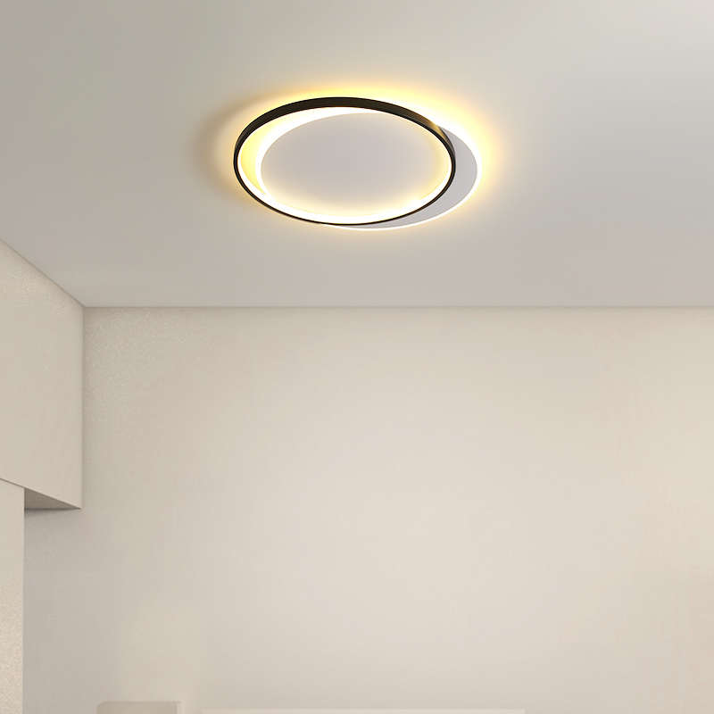 北欧铁艺吸顶灯卧室灯简约圆形玄关过道创意房间灯个性led灯具