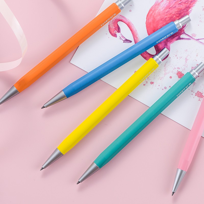 Cuneiform契意坊左岸铅笔笔芯考试学生金属按动笔自动笔橡皮绘图