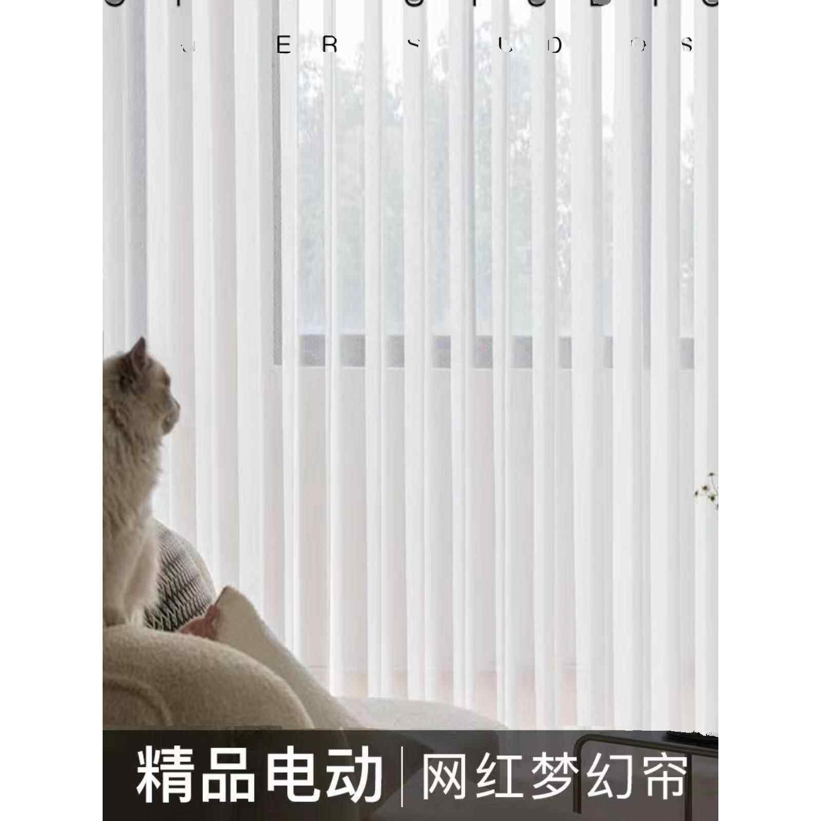 乐武梦幻窗帘垂直窗帘垂直百叶窗房间阳台客厅隔断窗帘电动遮阳隔