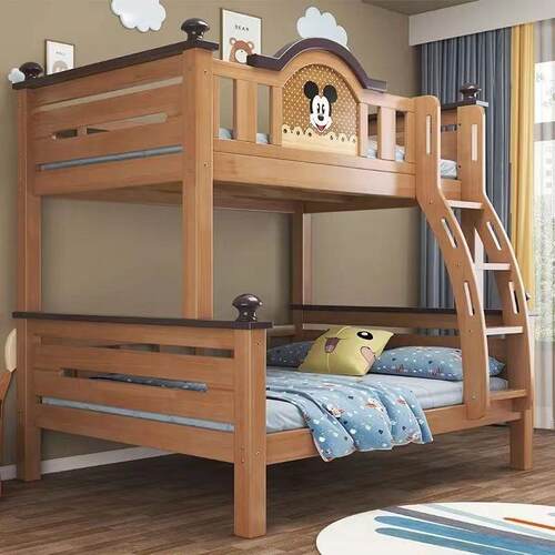 上下铺床全实木上903#下型床双层床儿童高低小户人木橡子双母两层