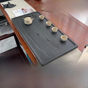 帝义纯天然皇庭玉石茶盘忆江南款石茶盘纯天然整板整块无拼接盖布