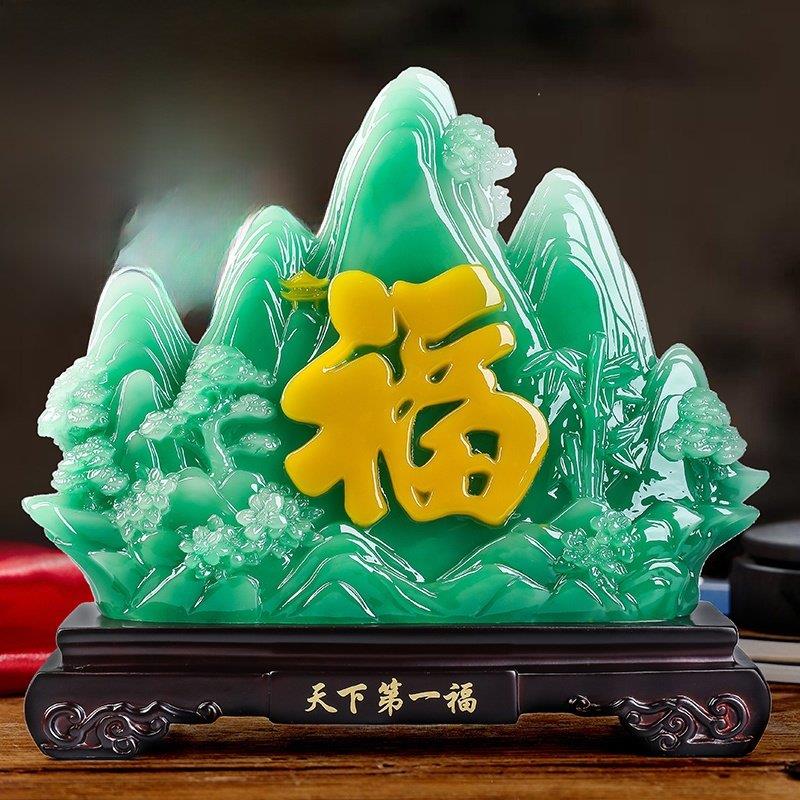 福字摆件中式客厅玄关装饰品树脂工艺礼品家居办公室桌面摆设送礼