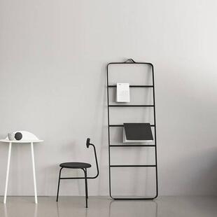 落地式毛巾架收纳架简约浴巾挂衣架免打孔浴室梯形卫生间置物架