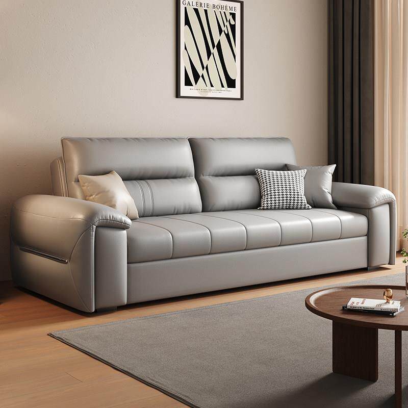 真皮沙发床折叠两用一体双人小户型客厅卧室多功能网红抽拉伸缩床