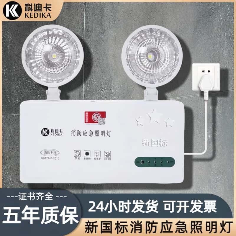 消防应急照明灯带蓄电池36V220V新国标双头疏散指示长续航充电式