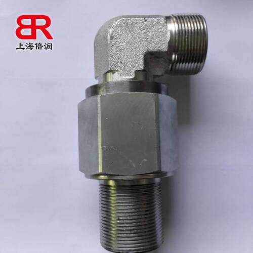 倍润DG-208-R弯通滚珠轴承双旋转接头BSPP外螺纹-ED密封EO 24°