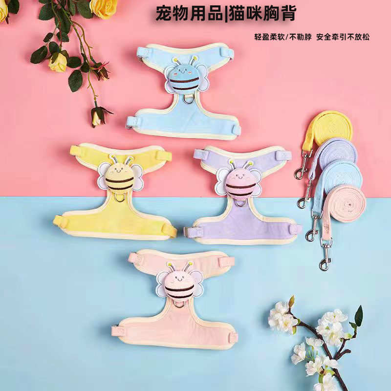 背带绳泰牵引绳式犬遛狗狗小型宠物用品狗狗猫咪背心胸迪熊绳子比