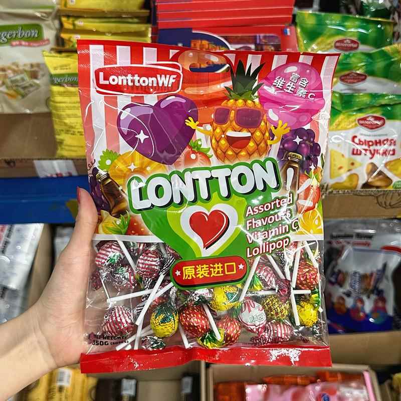 馬來西亞進(jìn)口LonttonWF混合口味棒棒糖維生素C水果味糖果硬糖350g