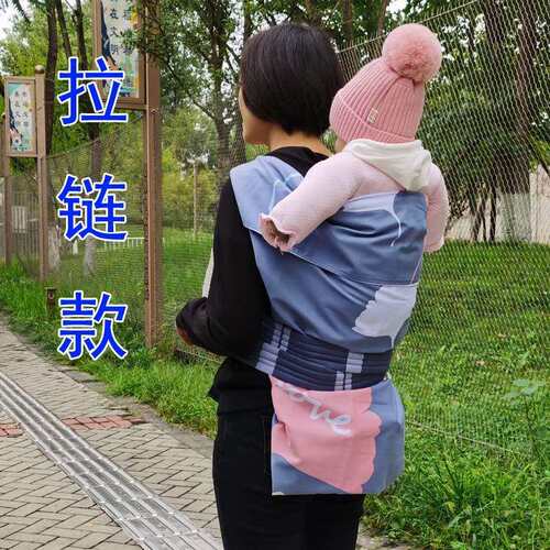 四川农村老式婴幼儿背巾传统宝宝背带后背式小娃儿背裙小娃儿背布