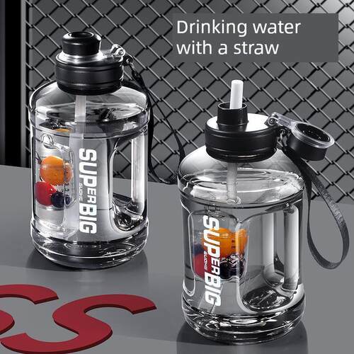 2025新型大容量吨桶吸管水杯耐高温水杯便携式健身桶水壶户外瓶