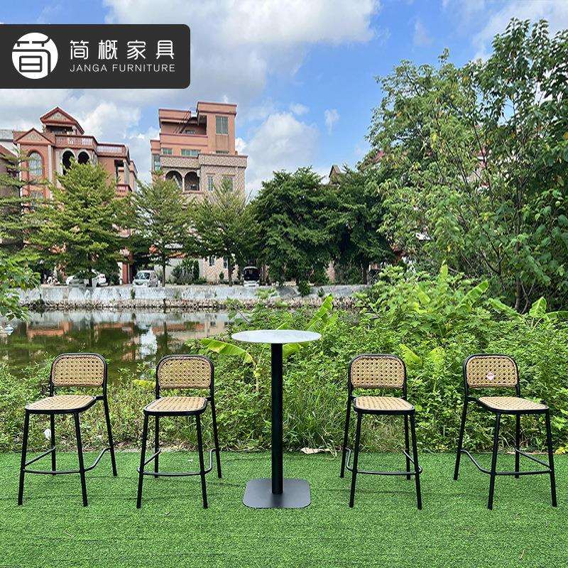 户外家具庭院阳台海景房吧台椅咖啡厅奶茶店室外酒吧餐吧高脚桌椅
