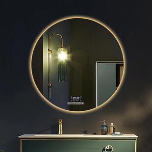 圆挂形智能浴室镜卫生间壁带挂edl灯触摸屏防雾发光感应墙IME圆镜