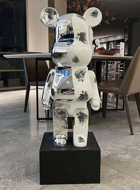 网红卡通电镀暴力熊落地摆件客厅电视柜家居创意装饰大号存钱罐