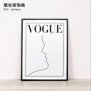 ins风抽象人脸VOGUE摆件软装 饰摆 入户玄关轻奢客厅电视背景装