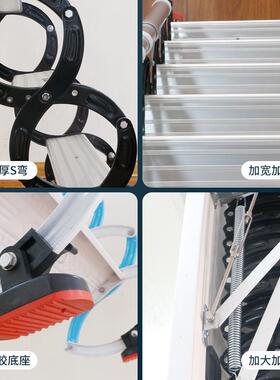 阁伸缩楼楼梯复式全自动可叠升降BKW梯家用别墅内壁楼挂隐折形楼