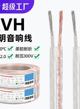宏观盛RVH透明双并线环保无铅铜 金银线led音频喇叭2芯音响线