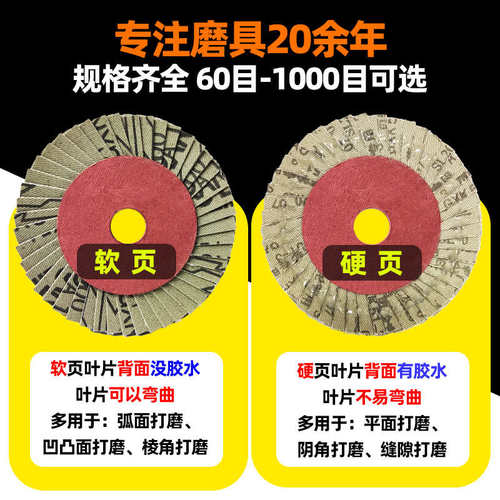 ll抛光轮百叶轮打磨片不锈钢抛光除锈镜面花叶轮百叶片800目1000#