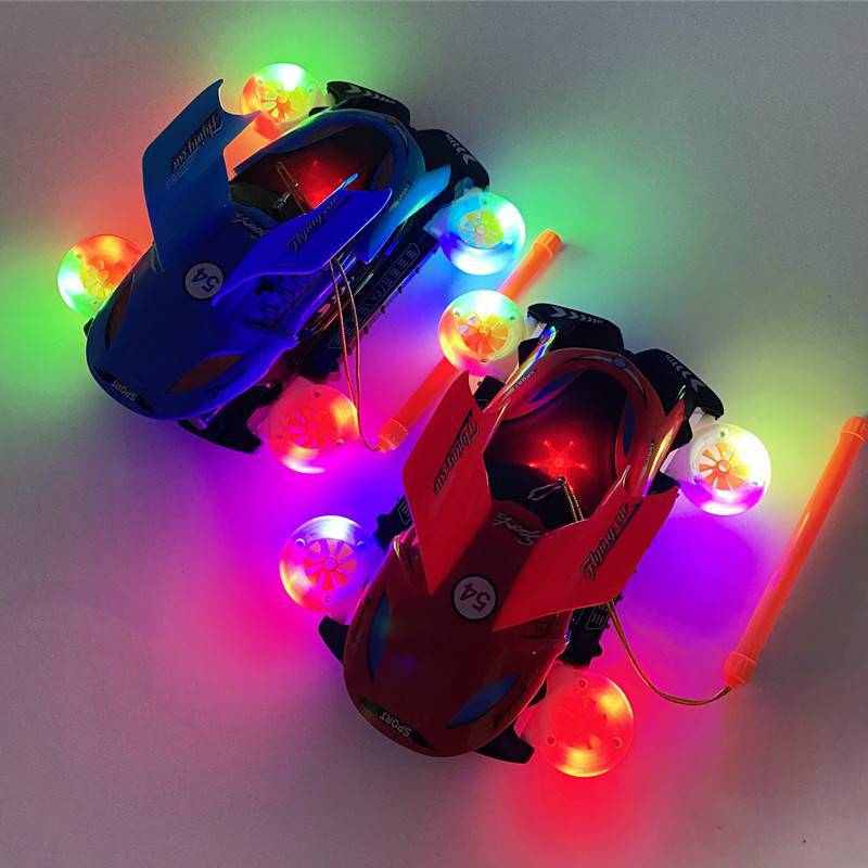 儿童元宵灯笼手提电动飞机车音乐发光自动开门四轮旋转变形车灯笼