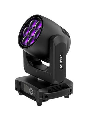 LED迷你款全彩RGBW点控蜂眼调焦摇头灯7X40W舞台效果灯光光束灯