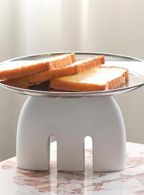 北欧抽象M形拱门果盘摆件样板间民宿客厅创意装饰零食干果点心盘