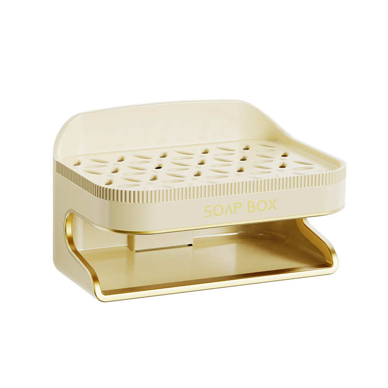 可挂式轻奢风自带海绵肥皂盒壁挂式香皂盒卫生间免打孔沥水皂盒