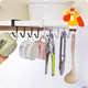 厨房铁艺无痕免钉挂钩橱柜收纳挂架多功能排钩衣柜6连钩整理架