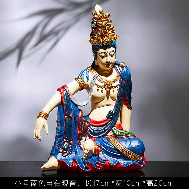 正品新中在式风格自音家关用摆件 茶桌办公室玄装观饰树脂佛像