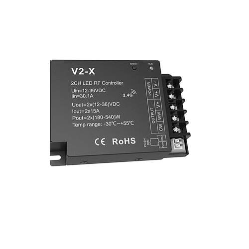 V2-X 12-36V2CH*15AMAX RF push调光调色 墙壁开关调色温信号中继