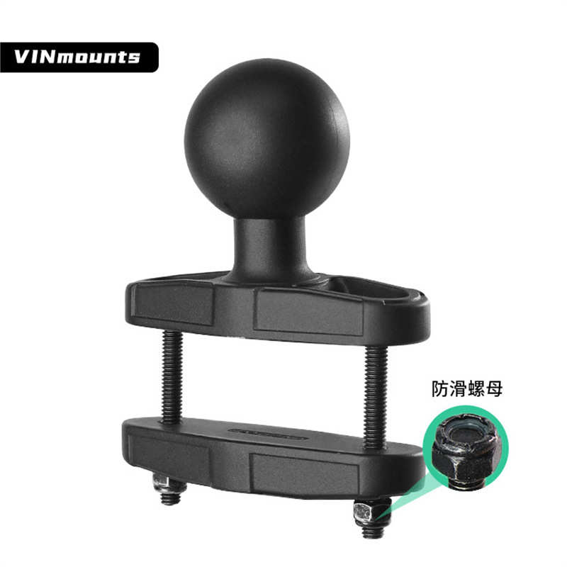 VIN物流叉车数据电脑方管固定球头支架D型2.25英寸扁方管夹底座