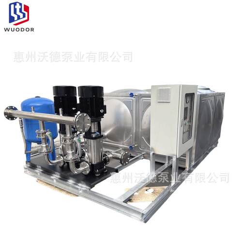 水箱供水设备一体化机组惠沃德全自动不锈钢水泵稳压罐压力表控制