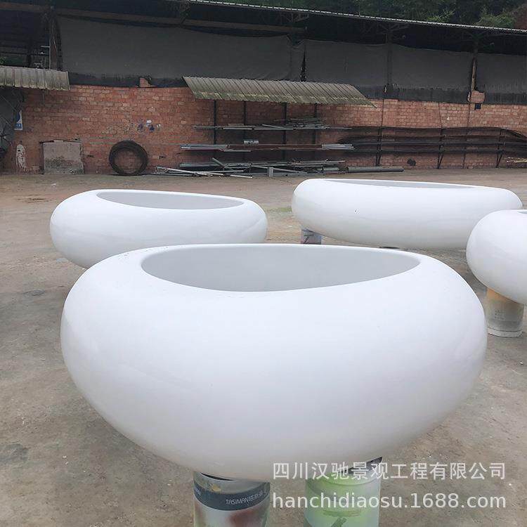 玻璃钢凳子 白色玻璃钢圆形座椅凳子摆件 玻钢树脂椭圆形坐凳凳子