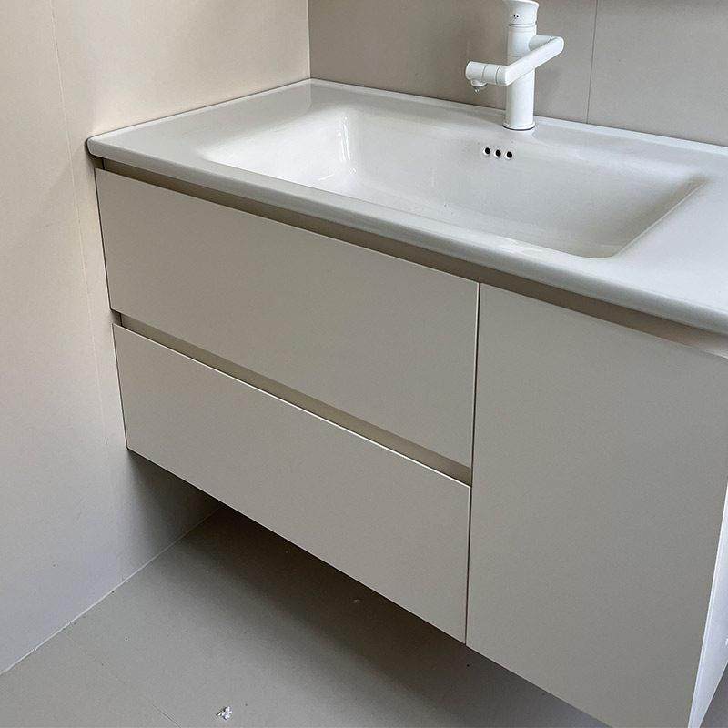 70CM奶油风简约现代浴室柜 含陶瓷一体盆与智能镜 实木多层E1级环,家装主材,浴室柜组合,淘宝优惠券,粉丝福利购,淘宝优惠卷