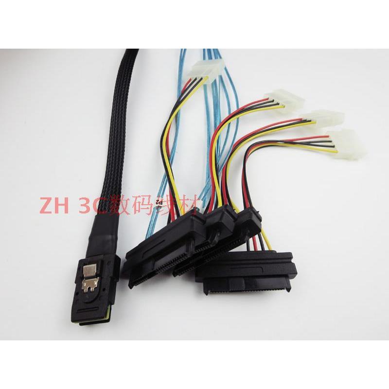 厂家Mini SAS线SFF 8087转SAS 8482服务器1拖4 SAS硬盘数据线1米