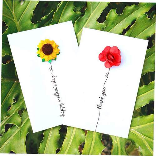 Mothers Day Card Bouquet Teachers Day Thank you card