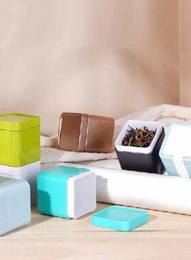 1PC Mini Tin Storage Box Sealed Tea Caddy Small Square
