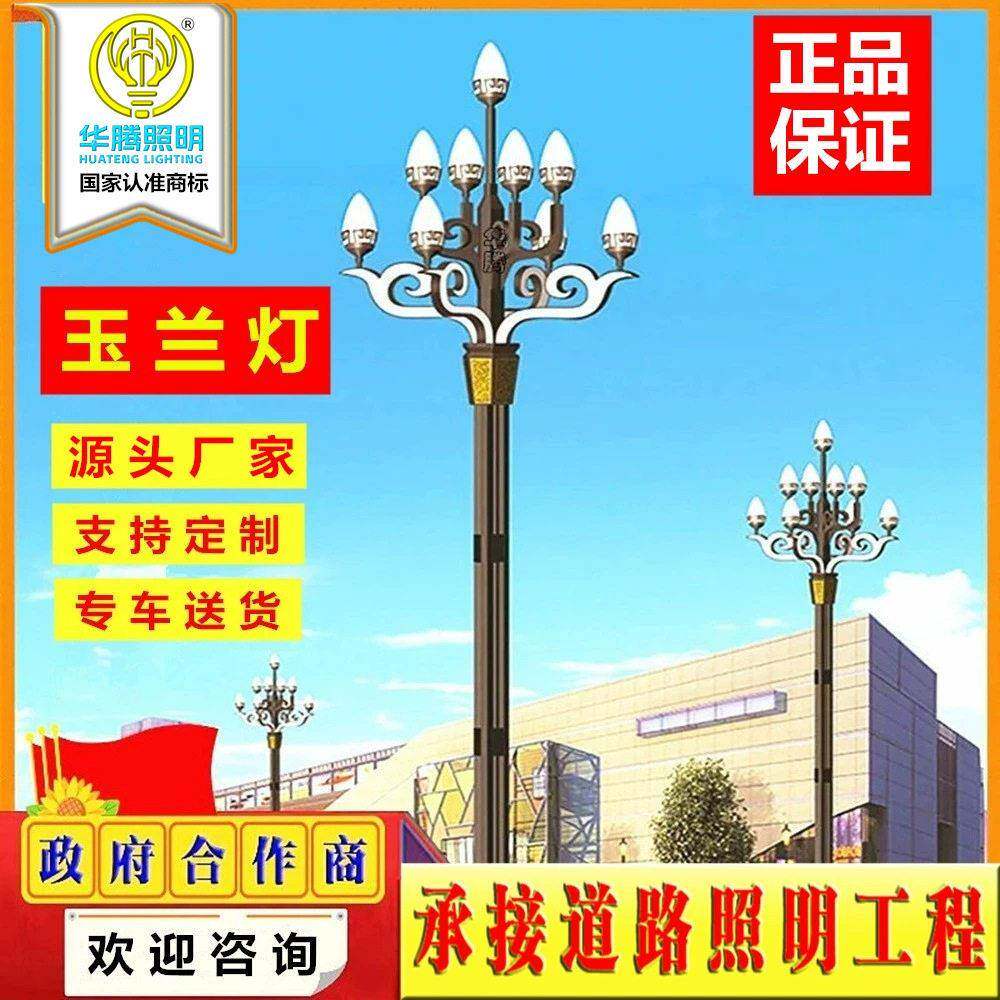 厂家定制8-12米LED玉兰灯户外中华灯广场景观道路照明大型异型灯