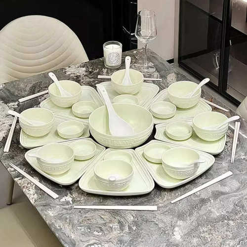 轻子陶瓷餐具裝奢新款碗盘颜套家用过年值新年碗碟高礼品全套组合