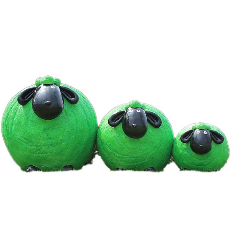 摆件雕塑品卡通美户外卡通玻璃钢公园装饰草坪小区仿真羊庭院陈小