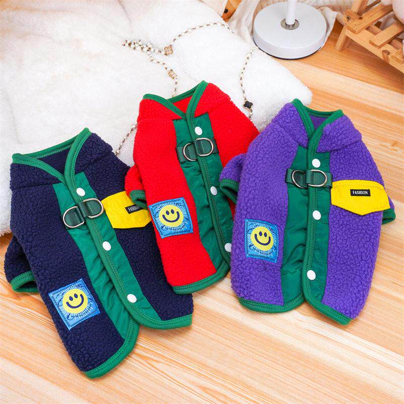宠物服装狗狗衣服新款背开羊羔绒两腿衣比熊泰迪小型犬秋冬装绒衣