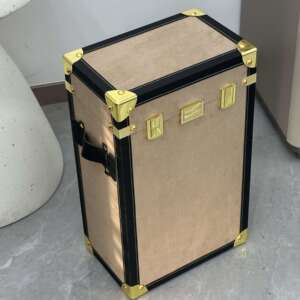 复古高档皮革绒布储物箱子收纳箱手提箱直播摄影展示箱道具箱家用