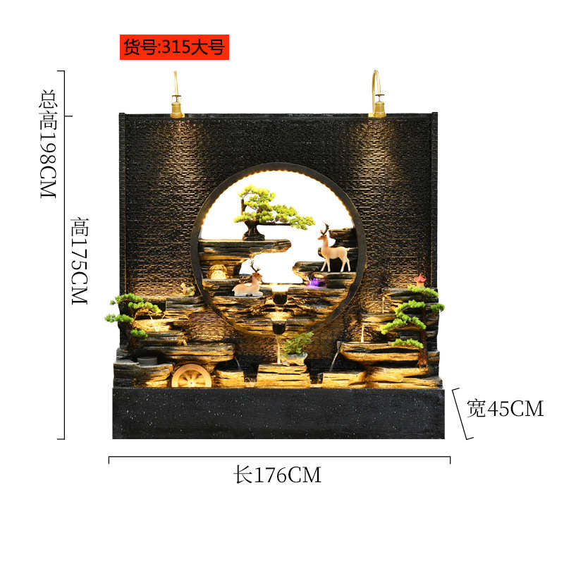 假山酒店水幕背景所会景观流水墙庭院别墅公司鱼池摆装饰墙h屏风