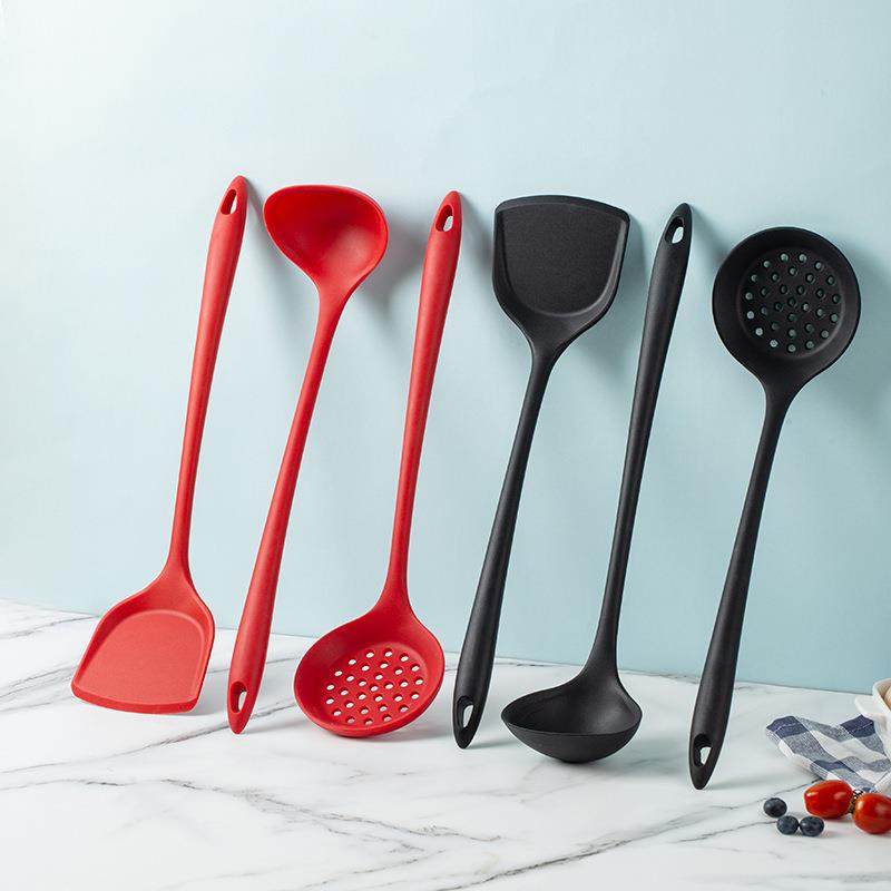 加长款硅胶厨具 大号锅铲炒菜铲子 汤勺捞篱漏勺家用厨房烹饪用具