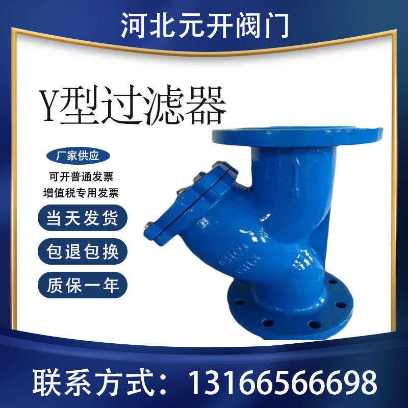 Y型过滤器球磨铸铁过滤器厂家制作非标过滤器带排污口Y型过滤器