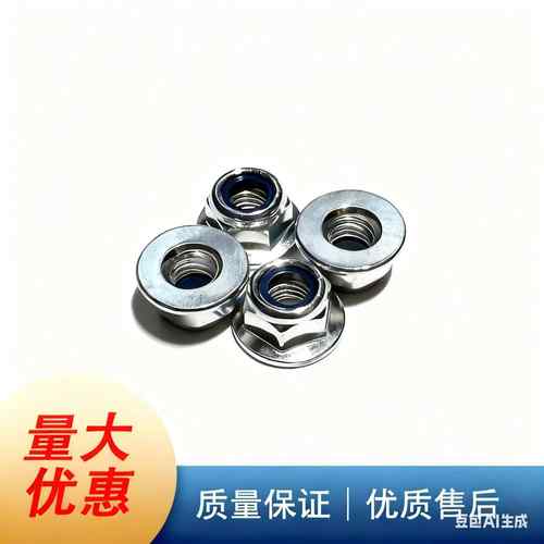厂家供应 镀锌六角法兰盘尼龙防松螺母 锁紧防滑自锁螺帽带垫GB61