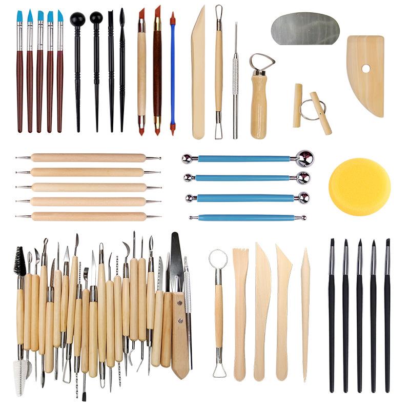 61件套陶泥工具陶艺工具雕塑软陶粘土工具泥塑陶瓷制作工具