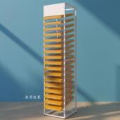 文具店4K卡纸展示架A3斜面层架可放画 画纸张货架子样品学校资料