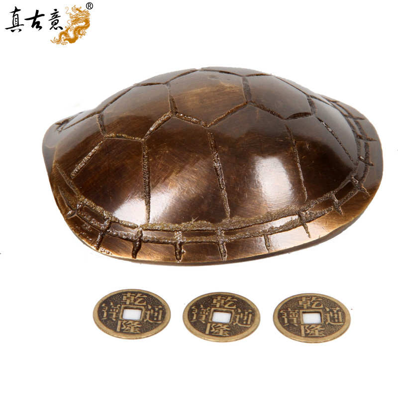 真古意 黄铜龟壳器具乌龟壳文玩手把玩摆件工具随身工艺装饰品摆