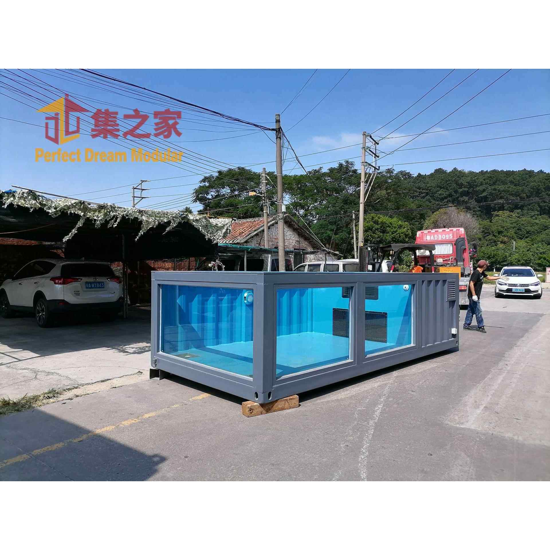 无边际集装箱式移动泳池，7级冲浪、轻奢、时尚，外销方便